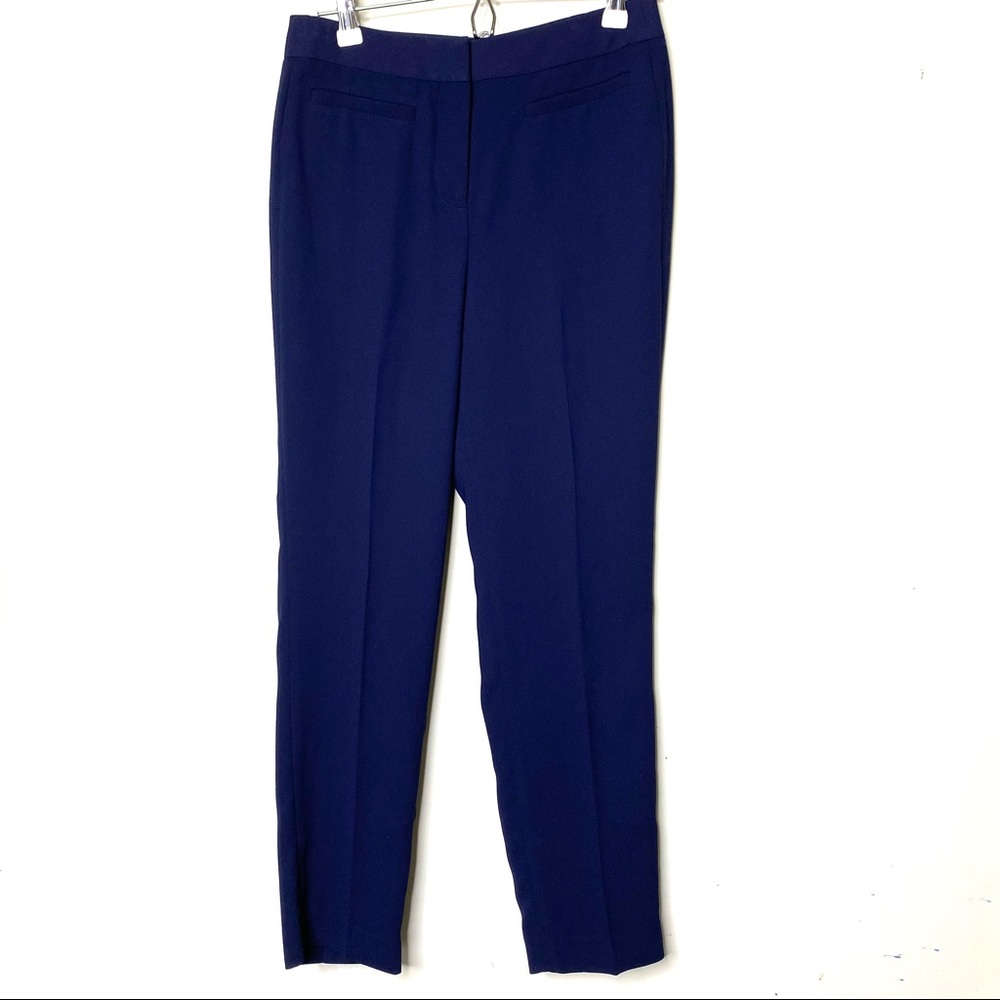 J. Crew French girl slim crop pant in 365 crepe navy sz 0